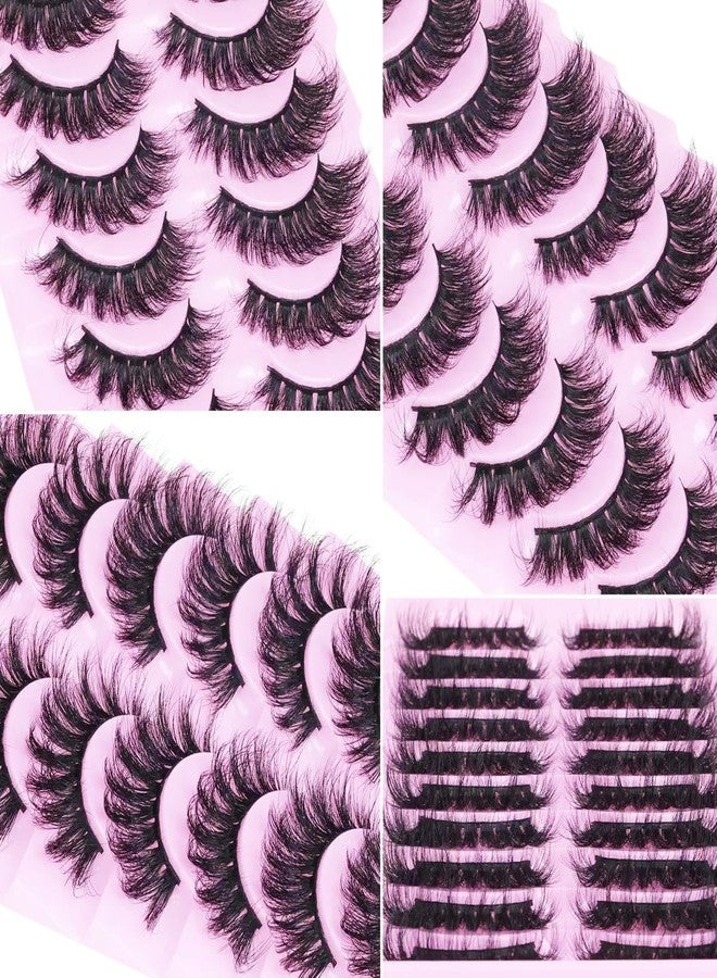AM RONG MAGIC Professional 10pairs Faux 3D Mink Eyelashes Thick Long Multilayer Fluffy False Eyelashes,Dramatic False Eyelashes Handmade&Reusable Lashes (M-04) - Image 4